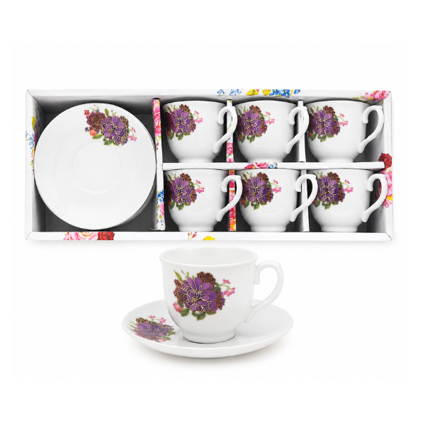 Tazas de cafe floreada
