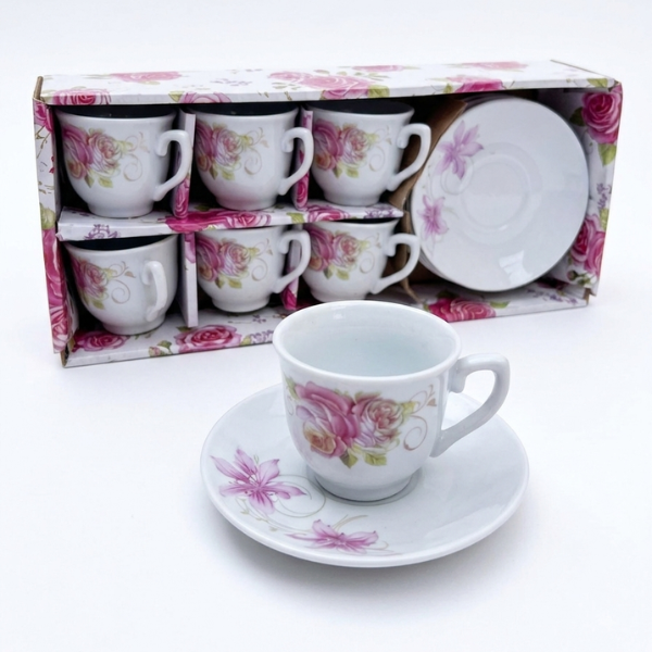 set tazas cafe rosa