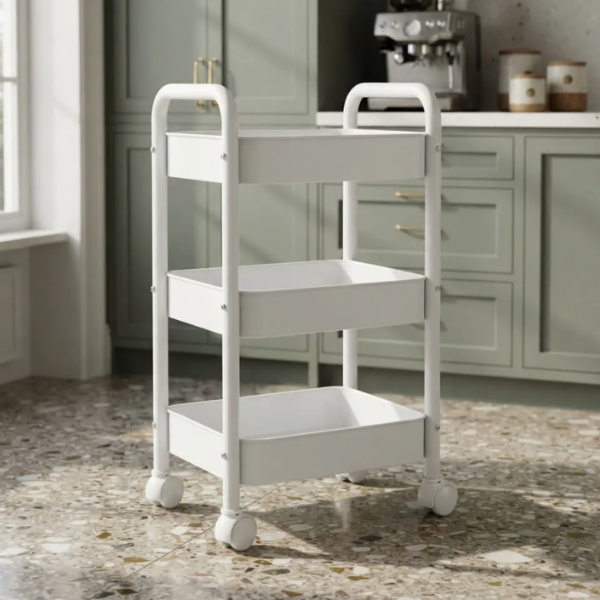 Carrito metalico blanco