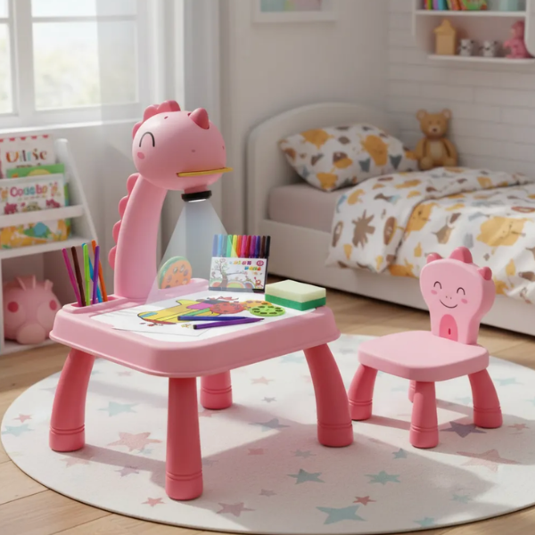 mesa dibujo rosa